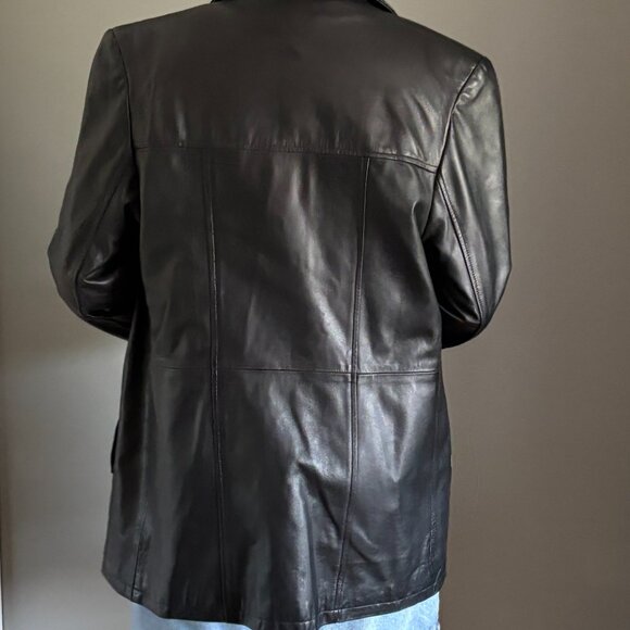 Best Ink Black Vintage Leather Jacket - Picture 3 of 16